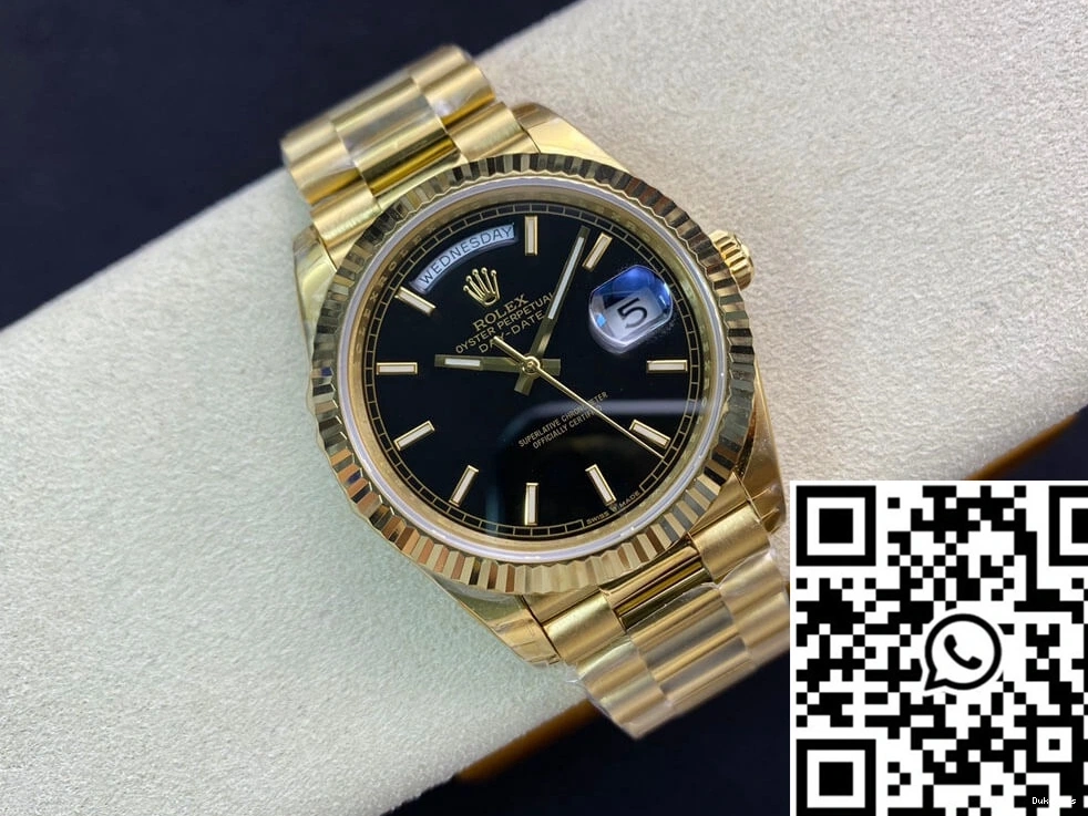 Yellow Date Rolex Factory Dial Gold Day Black 40MM EW 0208